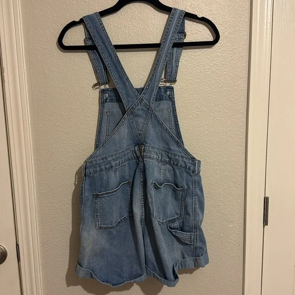 Free People Light Blue Distressed Denim Overalls - Picture 6 of 6